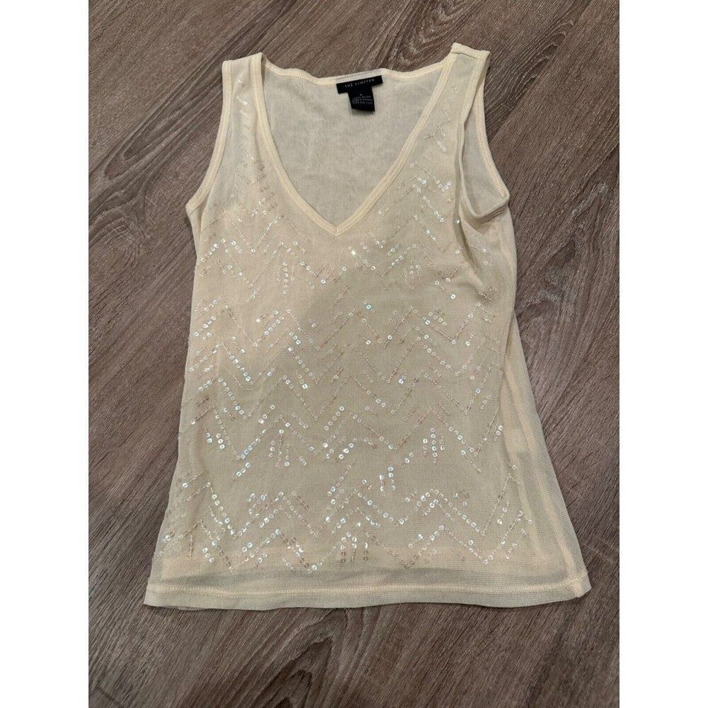 VTG The Limited Y2K V-neck Sequin Tank Small